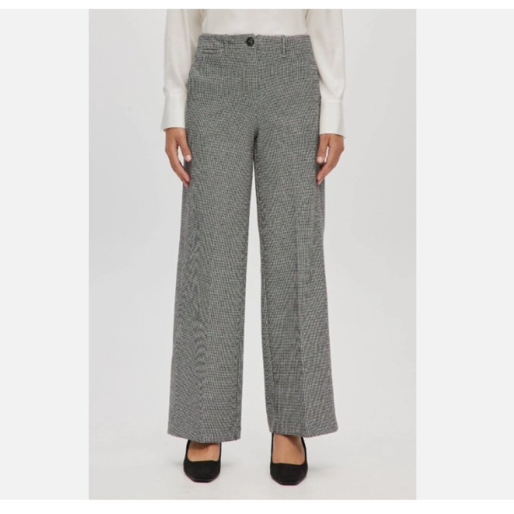 Hilary Radley Women's Front Slash Pockets Stretch Brushed Pants Black\Off White
